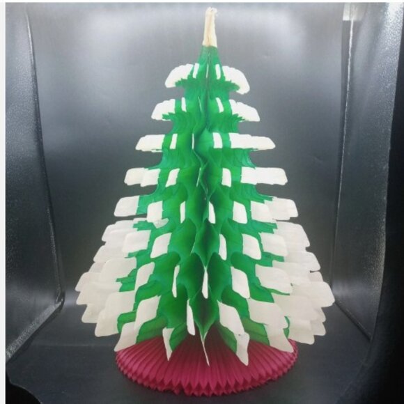 Vintage hand made Denmark fold out paper Christmas tree 20 x 12 inches - Picture 1 of 4